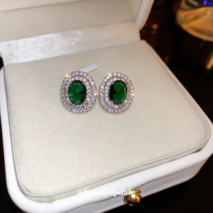 ต่างหู 925 ไฮยาลูรอนิก ต่างหูแป้น ต่างหูเพชรสวยๆ ต่างหูผู้หญิง เงินสเตอร์ 925