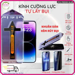 Kính Cường Lực iphone tự hút bụicó khung tự dánbảo vệ màg loa thế hệ mới 6+ 7+ 8+ XR XS 11 12 13 mini 14 15 16 plus Pro max