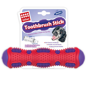 [GiGwi] Toothbrush Stick - Brush Teeth Without A Tootbrush | Flexible And Soft Bristle Moving Up And Down During Dogs Chewing Makes Deep Cleaning