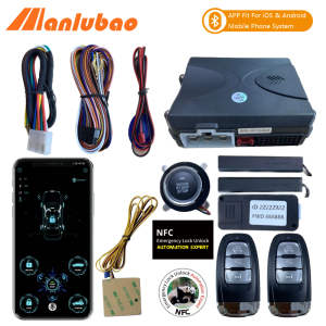 Manlubao NFC lock unlock Mobile APP Start Stop Keyless Entry Push Button Start Stop Car Alarms System Car Accessories