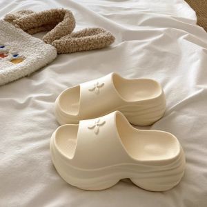 [Free Shipping] 9.0Cm High-Heeled Thick-Soled Cross-Flower Sandals For Women New Summer Outdoor Height-Increasing Non-Slip Beach Flip-Flops