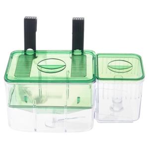 กล่องการเพาะพันธุ์ปลาสำหรับทารกพร้อมตะขอโรงเพาะฟักไข่กล่องแยกตู้ปลาใสสำหรับทารกแรกเกิดกุ้ง