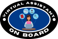 VIRTUAL ASSISTANT ON BOARD VINYL STICKER 7X10cm. 