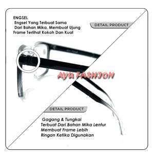 FREE CASE - Kacamata Baca Plus Full Bingkai Kotak Frame Hitam Putih Bening Kacamata Plus Baca Rabun Dekat Ukuran +1.00 s/d +3.00 PRIA WANITA - GUDANG KACAMATA RABUN DEKAT