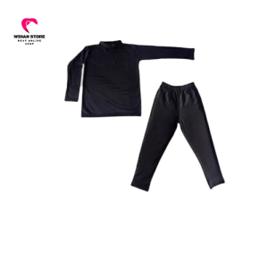 Baju Anak Setelan Manset Inner dan celana Legging Anak warna Hitam Polos Usia 3-15 th Bahan spandek Soft Ukuran Size S M L XL XXL XXXL Adem Nyaman Dipakai