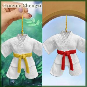 Hmeme 2PCS New Taekwondo Costume Theme Flat 2D Acrylic Pendant Suitable For Car Rearview Mirror Pendant