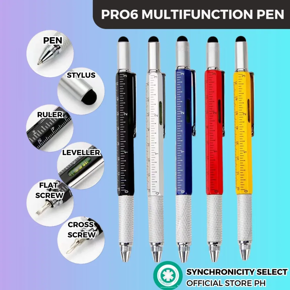 PRO6 Multifunction Pen different Functions Stylus Ruler Leveler