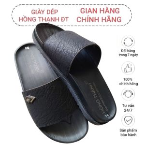 Dép Nam Quai NgangĐính Khóa Hiện Đại - Bản Da Microfiber Cao Cấp