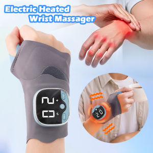 Electric Heated Wrist Massager EMS Wrist Guard Brace Wrap Wireless Wrist Heating Pad 5 Modes Hand Muscle Stimulator Relieve Tenosynovitis Arthritis Pain