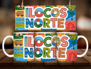 * 1 PC MUG WITH BOX * ILOCOS NORTE COLORFUL MUG DESIGN 11oz with BOX SOUVENIR MUG