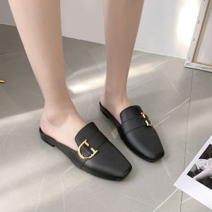 【Westlink】Korean Women Flat Closed loafer shoes for women sale Slip On Mules Half shoes black rubber loafer shoes for women on sale ( Add+1 size bigger)