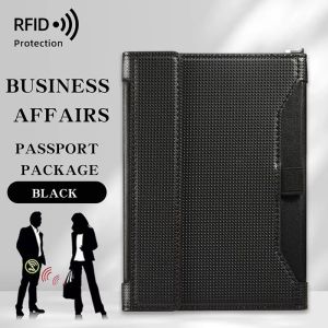 【SG Stock】 Deluxe Leather Passport RFID Reverse Scan Card Case/Passport Pouch/Universal Passport Holder/护照夹
