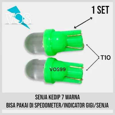 2 Buah Lampu Senja Kedip 7 Warna Bisa Untuk Spedometer Motor / Indikator Gigi / Lampu Senja Dll - T10