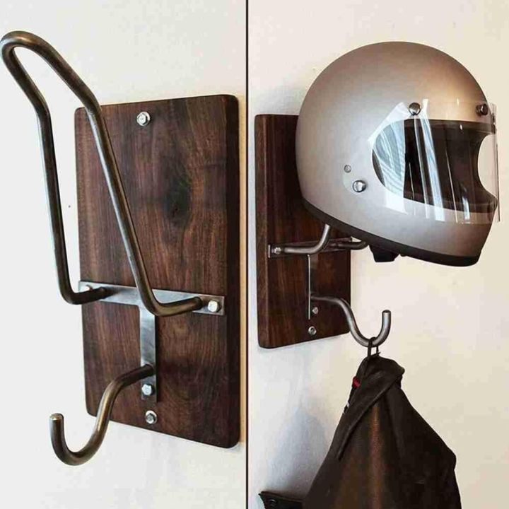 Wall-Mounted Storage Holder Motorcycle Helmet Rack Cloth Hooks Helmet Storage
