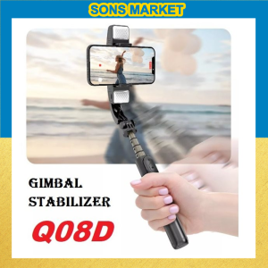 Gimbal Stabilizer HP Q08D Smartcom Selfie Stick Tripod dengan Lampu