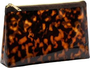 ORBENTO Retro Tortoise Printed Makeup Cosmetic BagPouch