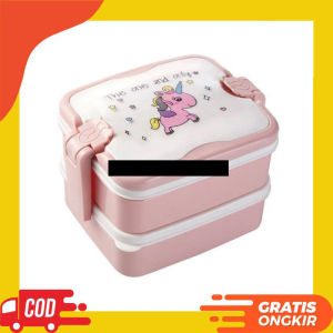 Double-layer Bento Box Leakproof Lunch Boxes Unicorn