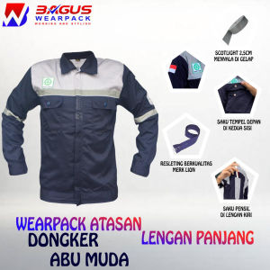 Wearpack Atasan Werpak Kerja Baju Kerja Pria Lengan Panjang - Dongker Abumuda