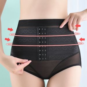 HULEQQI Buckle Postpartum Body Shaper High Waist Shapewear Slimming Underpants Women Comfortable Belly Contracting Tummy Control Underwear Female