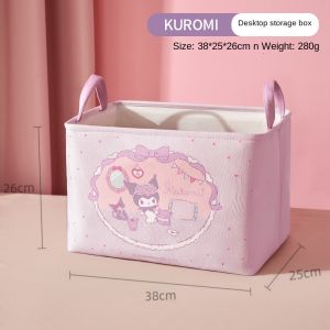 (24L)100% Authentic Sanrio Hello Kitty Storage Box Foldable Desktop Fabric Clothes Cotton and Linen Storage Basket Waterproof Cinnamoroll Portable Birthday Gifts Kuromi Melody LFB166