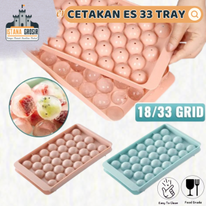 BISA COD - Cetakan Es Batu Bulat 33 Tray / Cetakan Pudding Cokelat Agar 33 Slot / Ice Tray Ball Maker 33 Grid / Alat Pencetak Es Batu Jelly