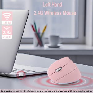 Tay trái 2.4G Chuột dọc Công thái học 1600 Có thể điều chỉnh Tắt tiếng Nhấp chuột USB Quang học Máy tính di động Văn phòng Mic PC Game thủ Thiết bị ngoại vi 2026