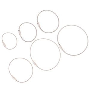 💕 Store opening 💕 20Pcs Wire Rope Key Chain Stainless Steel Wire Keychain Carabiner Cable Key Ring