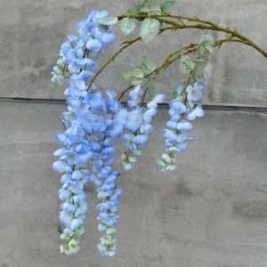 MARINI 6 Forks Artificial Wisteria Flowers Purple Bushy Vine Artificial Faux Plants Vine Decorative Fake Flower String Wedding Decoration