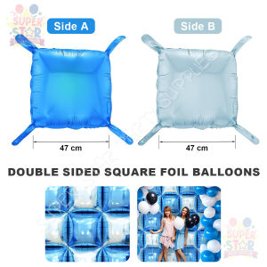 Square Foil Balloon Wall Wedding Backdrop 19x19 Inch Double Sided Block Combination Mylar Balloons Tunnel Arch Garland Kit Bachelorette Valentines Day Gold and Silver Birthday Balloons for Party Decorations