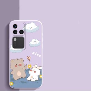 Case for VIVO V30 PRO 5G 2024 VIVO V30 V30E 5G phone casing Softcase Liquid Silicone Protector shockproof Cover new design aesthetic with Lanyard for girl YTSTXX01