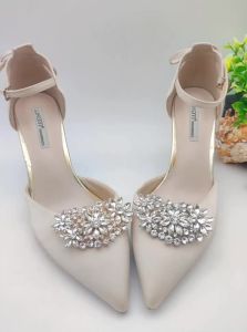[Free Shipping] Rhinestone shoe charms detachable shoe buckles wedding shoe accessories DIY shoe decorations high-heel shoe decorations