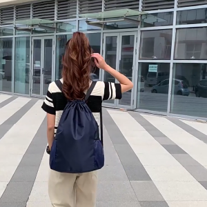 Drawstring Fitness Bag Water Resistant Drawstring Backpack Light Weight Sports Bag Adjustable Strap For Climbing Hiking