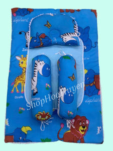 Bộ nệm và gối chặn cho bé sơ sinh chất vải kate siêu mềm mại thoáng mát cho bé - bộ nệm gối cotton 4 chi tiết cho bé trai bé gái sơ sinh đến 12 tháng