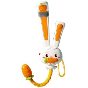 TRANQUIL HUT Removable Childrens Rabbit Shower Toy Retractable with Shower Heads Baby Electric Water Spray Toy Cute 3 Spray Modes Rabbit Electric Bath Toys Gift