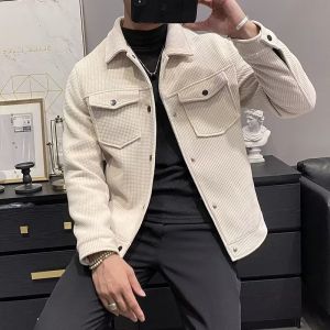 Winter Woolen Coat Mens Short Lapels Autumn and Winter New Fashion Brand Lightly Mature Mens Woolen Jacket