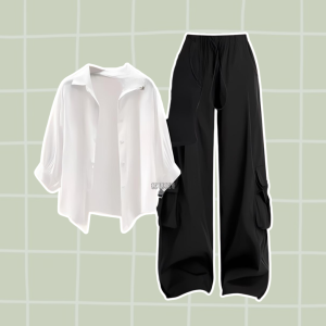 PAKET MURAH - One set Wanita Korean Style 1 set 3in1 OOTD Outfit Remaja Kekinian KK96