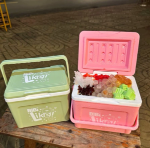 Thùng đá giữ nhiệt mini 1500ml kiểu dáng dễ thươnggiữ lạnh tốt đựng trà sữacafeđá chanh