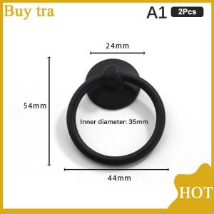 [Buytra] ที่จับประตูเฟอร์นิเจอร์ห่วงทรงกลมสไตล์วินเทจ2ชิ้นมือจับลิ้นชักตู้อัลลอยสำหรับแต่งตัว