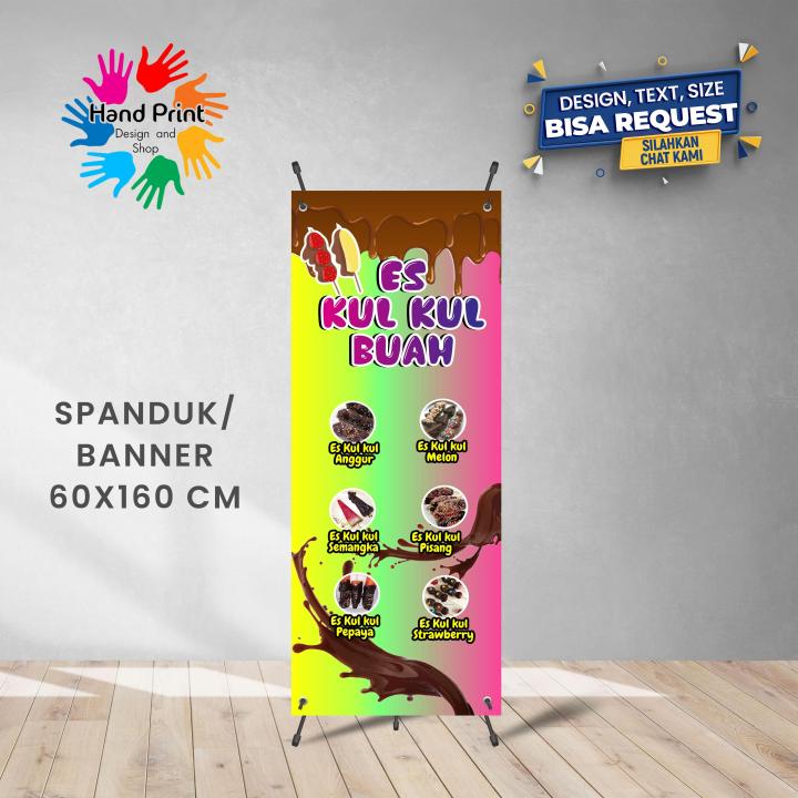 Spanduk Banner Es Kul Kul Buah Segar Pelangi Ukuran 60x160 Cm Murah