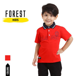 Forest Kids Stretchable Polo T Shirt Boy Kids Collar Tee | Baju Polo T Shirt Budak Lelaki - FK20122