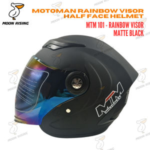MOTOMAN HALF FACE RAINBOW VISOR HELMET MTM-101 MOTORCYCLE PROTECTIVE GEARS MOONRISING