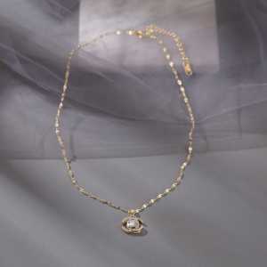 [Bayar Ditempat] Kalung Titanium Asli Ori Import / Kalung Titanium Gold Anti Karat Selamanya / Kalung Titanium Original Rantai Gold Liontin CENELL 45 Cm / Kalung Titanium Cewek Model Terbaru 2022