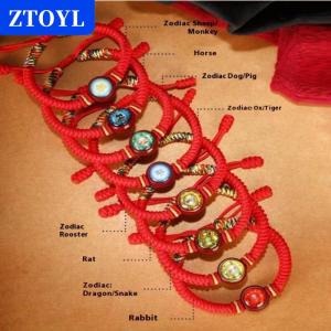 [COD]🔥🔥🔥ZTOYL 12 Zodiac Eight Patron God Of Wealth Benmingfo Patron Smulet Red Rope Hand-woven Adjustable Hand Rope Bracelet