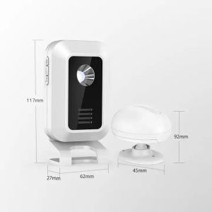 RUIKE Bel Pintu Nirkabel Lonceng Pintar Alarm Pintu Toko Selamat Datang Lampu LED Keamanan M7-P827 - 7CHXFTWH