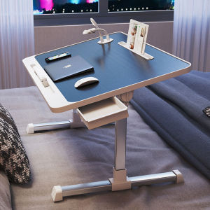 Bàn học gấp gọn thông minh có khe cắm ipap kèm 4 công USB đa năng bàn làm việc nâng hạ gấp gọn ngồi bệt có giá sách bàn laptop
