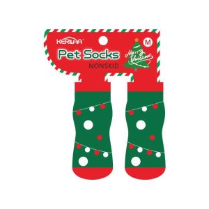 Christmas Dog Socks Anti-Slip Soft Cotton Socks for Dog Cat Santa Claus Pattern Cute Pet Socks