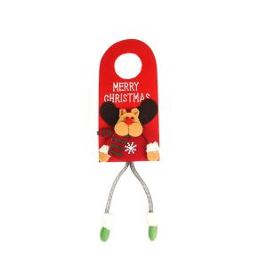 COUPLECOL Happy New Year Cute Santa Claus Doorknob Hanger Christmas Ornament Hanging Pendant Door Decor