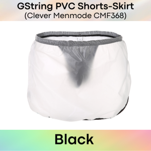 Mens Shorts: PVC Shorts with High Side Split Skirt-Like Homewear (CMF368)