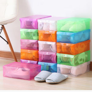 Fans Tone 1Pc Transparent Small Size Shoebox Storage Organizer Box