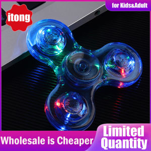 Fidget Spinner Glow in the Dark Toy Anti Stress Led Tri-Spinner Autism Luminous Spinners Kinetic Gyroscope for Children